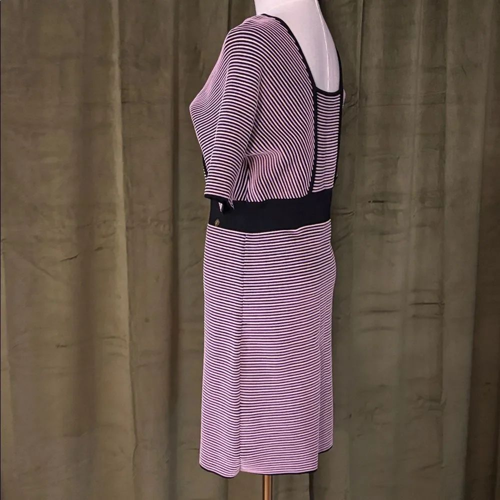 Versace Black and Pink Striped Dress, Size46(L) - Picture 6 of 11